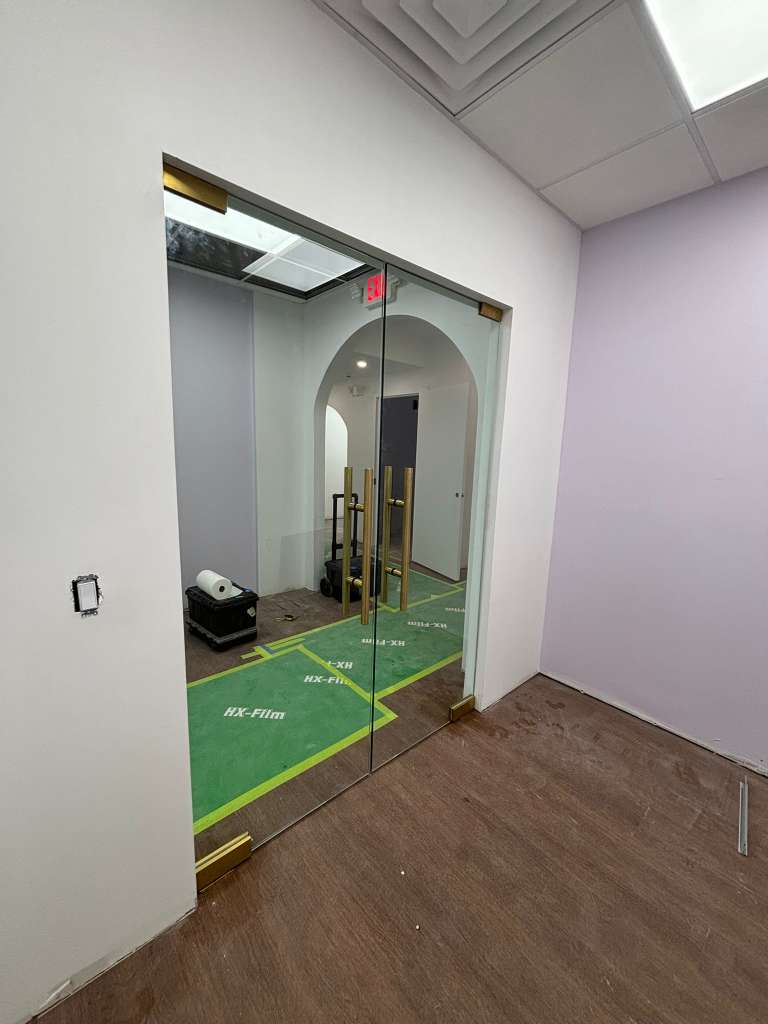 Commercial glass door installation by WB Elite Glass